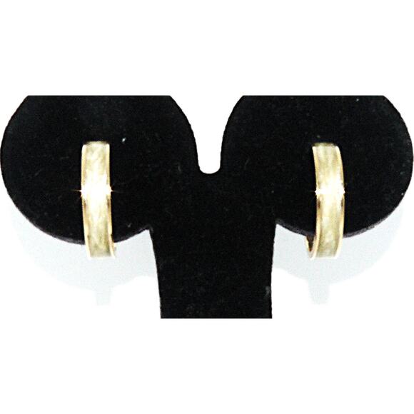 Monet Jewelry - Monet 1" Pearl Enamel Gold-Tone Hoop Earrings Omega Back Women's Vintage